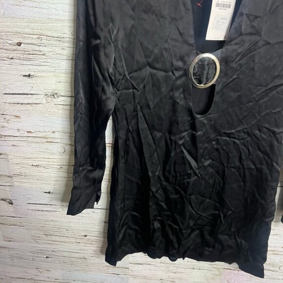 Zara black long sleeve mini dress cutout dress NWT size small - Picture 2 of 9